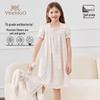 Girls' Antibacterial Camellia Pure Cotton Summer Sleep Dress