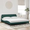 VidaXL Bed Frames with Headboard, Upholstered Bed with Slatted Base, Double Bed with Bedroom Footboard, Green 373235