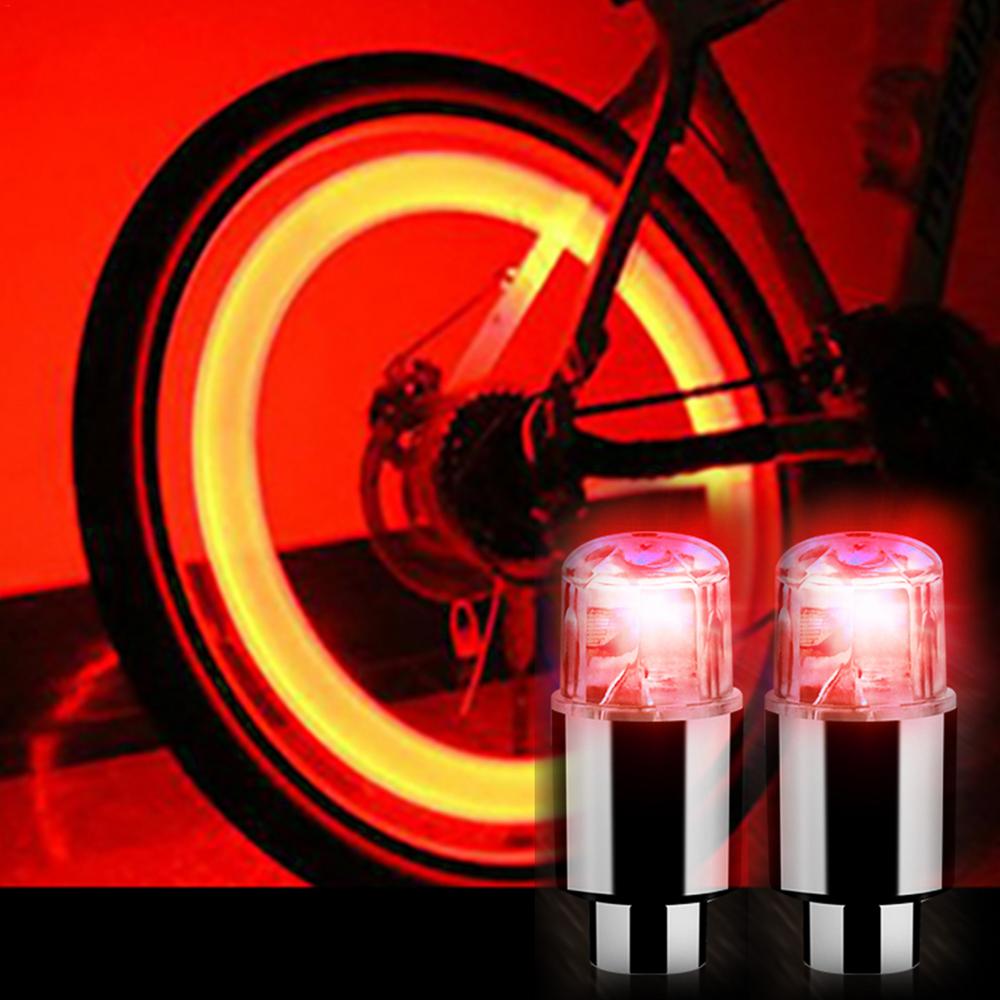 LED-Leuchten für Autorad 2 Stück Reifenventile Rad Bunte Lichter Reifenventilkappen Lampe für Fahrzeuge Auto SUV Fahrrad Motorrad