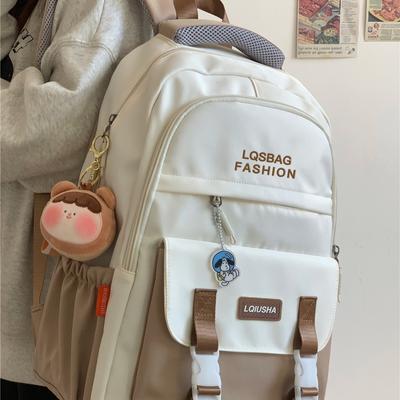 Soft Girl Schoolbag Korean Version Simple Letter Backpack Primary Secondary School