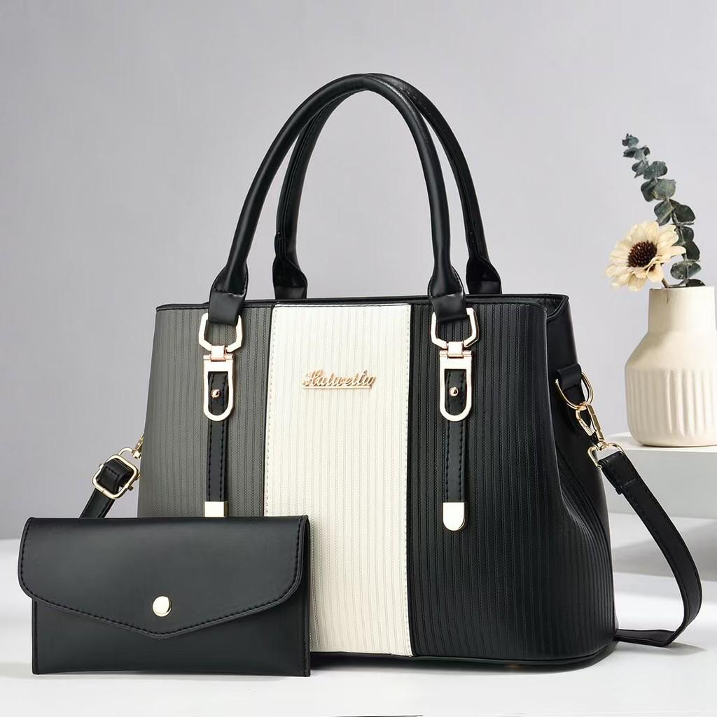 Size Medium Stylish Mother And Child Bag With Eyecatching Striped Color Block For Fashion Everyday