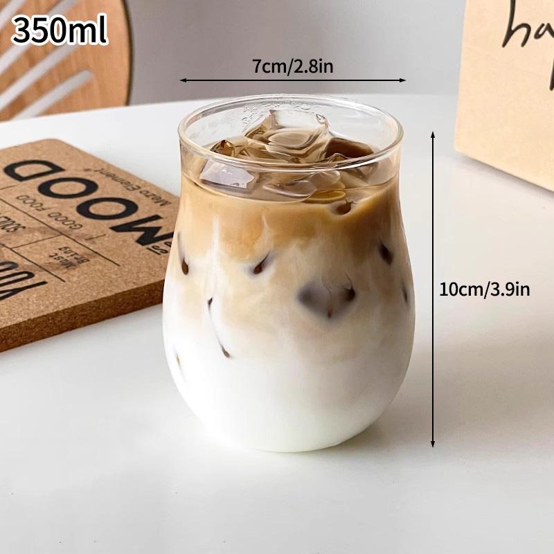 Cold Coffee Cups Aesthetic Glass Cup Water Bottle Glasses for Drink Decorative Drinkware Cocktail Glass Kitchen Drinkware