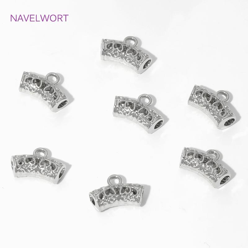 5/10/15Pcs Pendant Bail 18K Gold Plated Brass Curved Tube Spacer Bead Connector Findings,Bails For Pendants,SupplIes For Jewelry