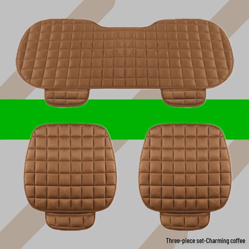 Universal Non-Slip Crystal Velvet Car Seat Cushion with Backrest for All Seasons