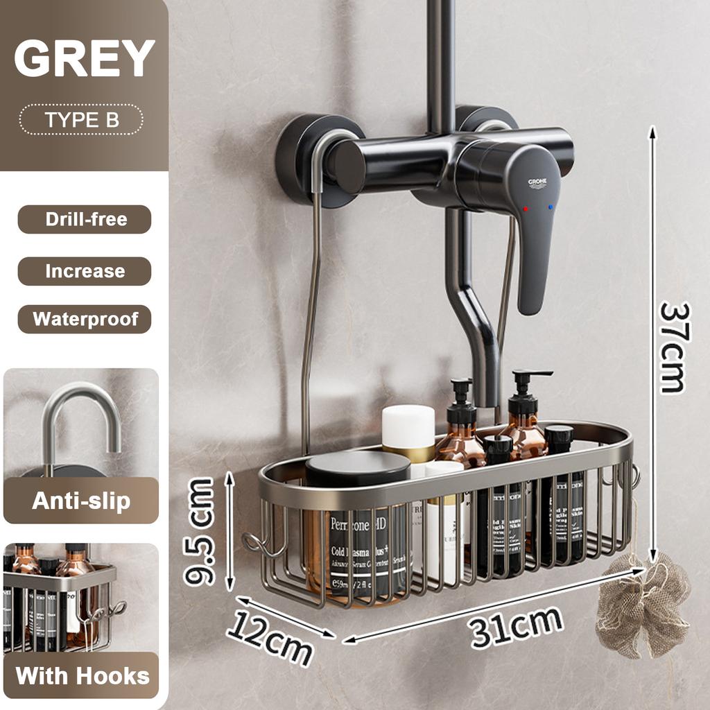 Convenient Toilet Shower Rack with No Drilling Installation Bathroom Storage Basket for Shower Room and Bath Products