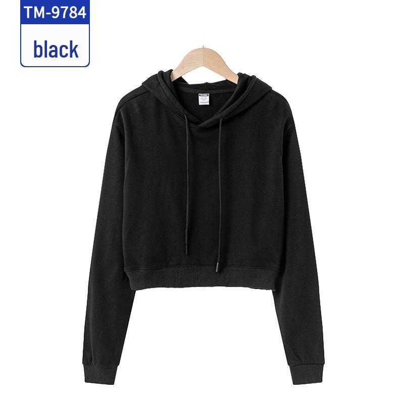 Women's Cropped Hoodie - Spring/Autumn 2025: Long Sleeve, Loose Fit, Custom Text Sportswear