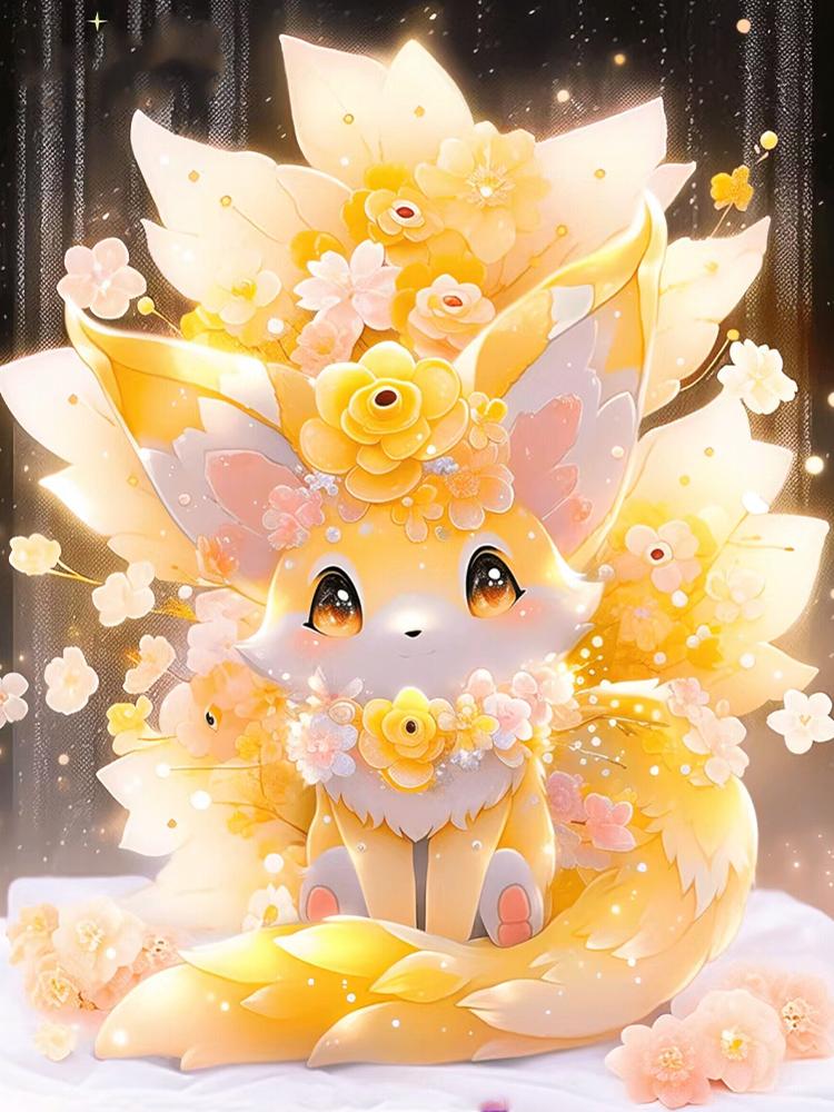 5D Diamond Painting Nine Tailed Little Fox Full Square/Round Diamond Embroidery Set Animal Landscape Mosaic Home Diamond Artist
