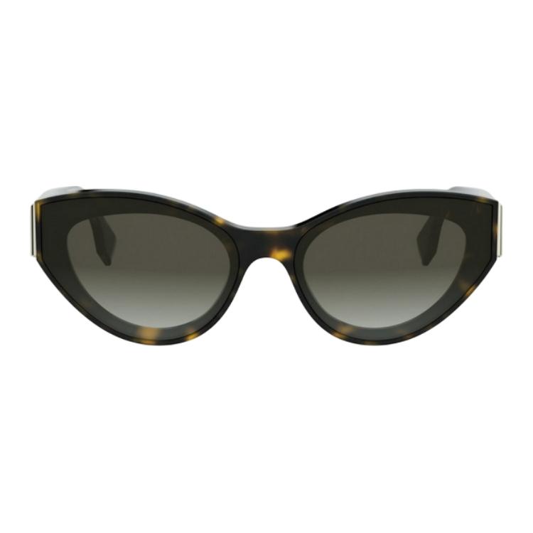 Fendi Logo Acetate Cat Eye Sunglasses Women sunglasses Brown Havana FE40194I52F