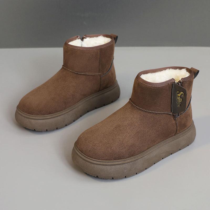 Women Snow Boots 2026 Winter Platform Vintage Warm Plush Chunky Cotton Shoes Fashion Non Slip Outdoor Ankle Boots Botas Mujer