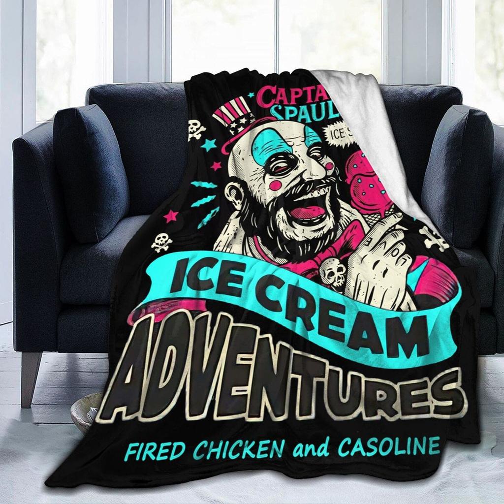 Manta de película de terror, manta de franela súper suave, ligera, cómoda para sofá, divertida manta navideña