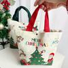 Christmas Gift Bags With Santa Claus Reindeer & Snowman Designs Durable Canvas Tote Bags Party Candy Bag Gift Bag Bulk
