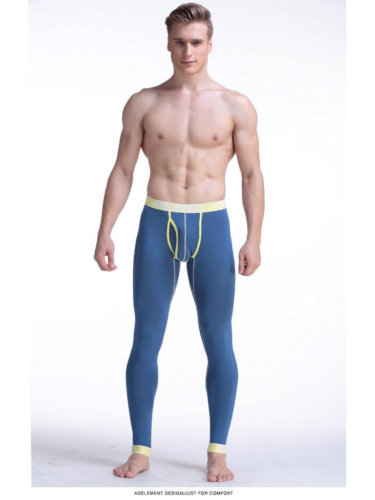 Pánské teplé bavlněno-vlněné legíny slim fit na podzim-zimu