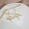 Retro Chinese Teardrop Pearl & Tassel Earrings with Auspicious Cloud Design