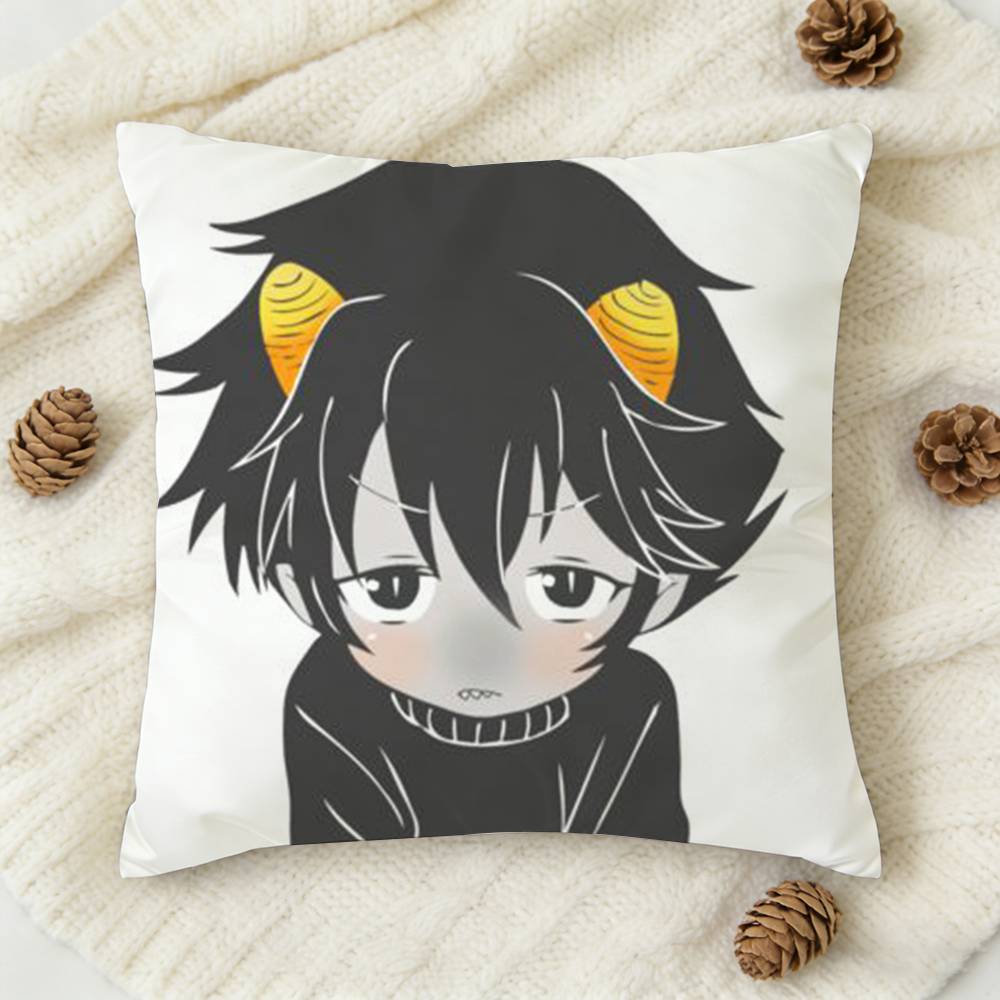 HHomestuck TTrolls Karkat Doublesided Printed Square Decorative Cushion Cover for Sofa Living Room Home Decor
