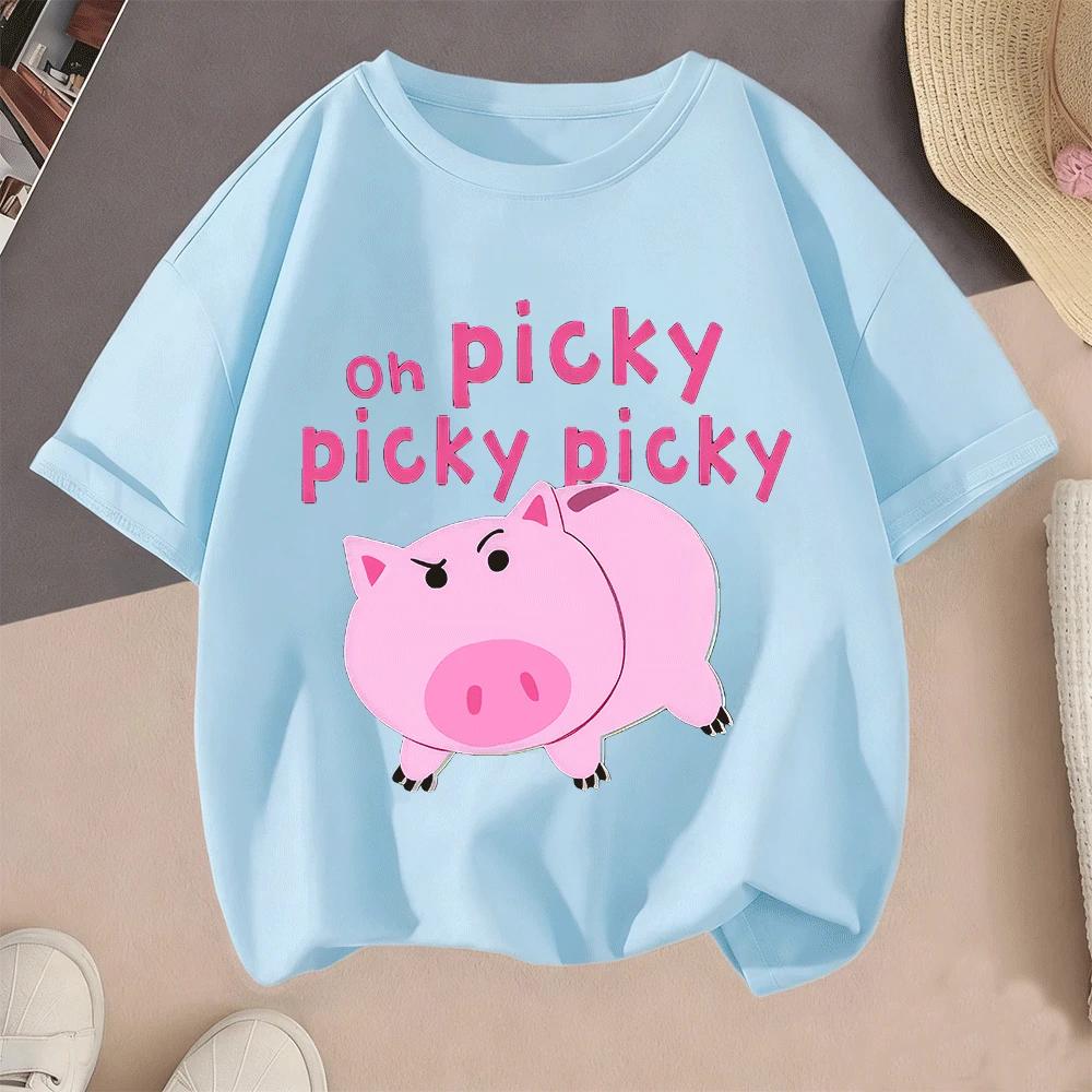 2026 Toy Story Cartoon Hot Sale 2D Print Casual Summer Short Sleeve Tops For Teenagers Boys Girls