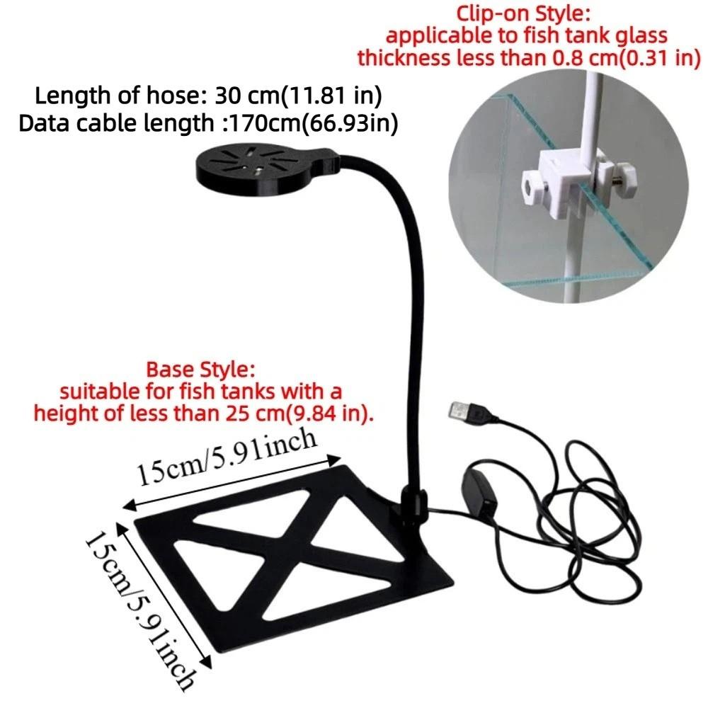 Waterproof Fish Tank Lamp Rotation Plants Grow Lamp Clip-on Aquarium Lamp Home Decorations