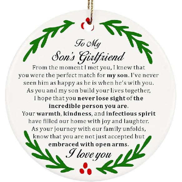 to My Daughter in Law Christmas Ornaments, Daughter-in-Law Christmas Ornament Gifts, Two-Side Printed 3'' Christmas Ornament for Christmas Tree,