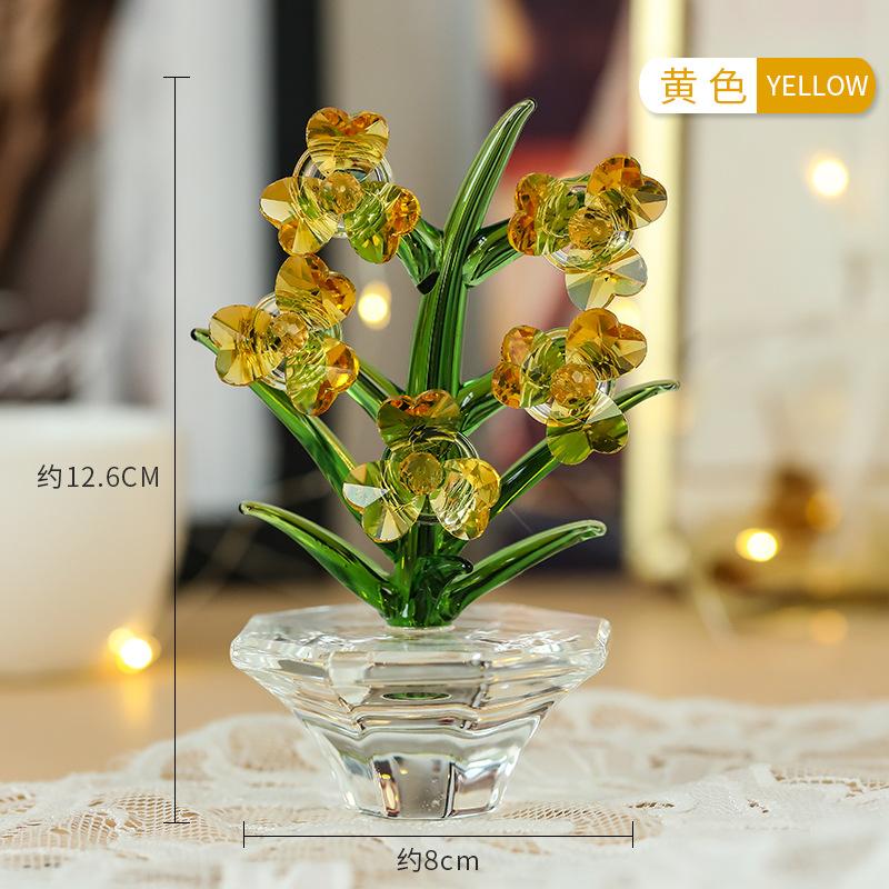 Křišťálové sklo řemeslná orchidej ozdoba obývací pokoj stolní ozdoba