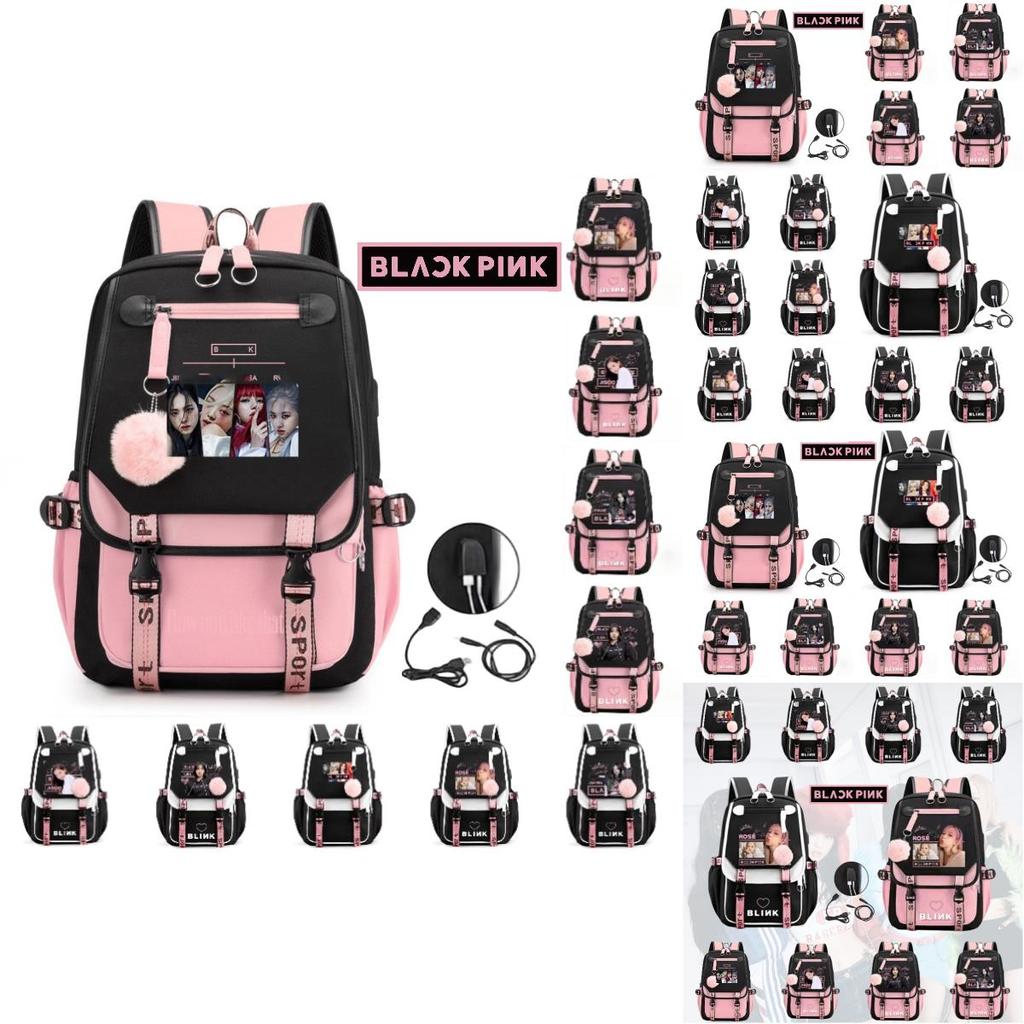 Unisex Blackpink Lisa Inspired Starry Sky Backpack Oxford Cloth Casual Travel Bag