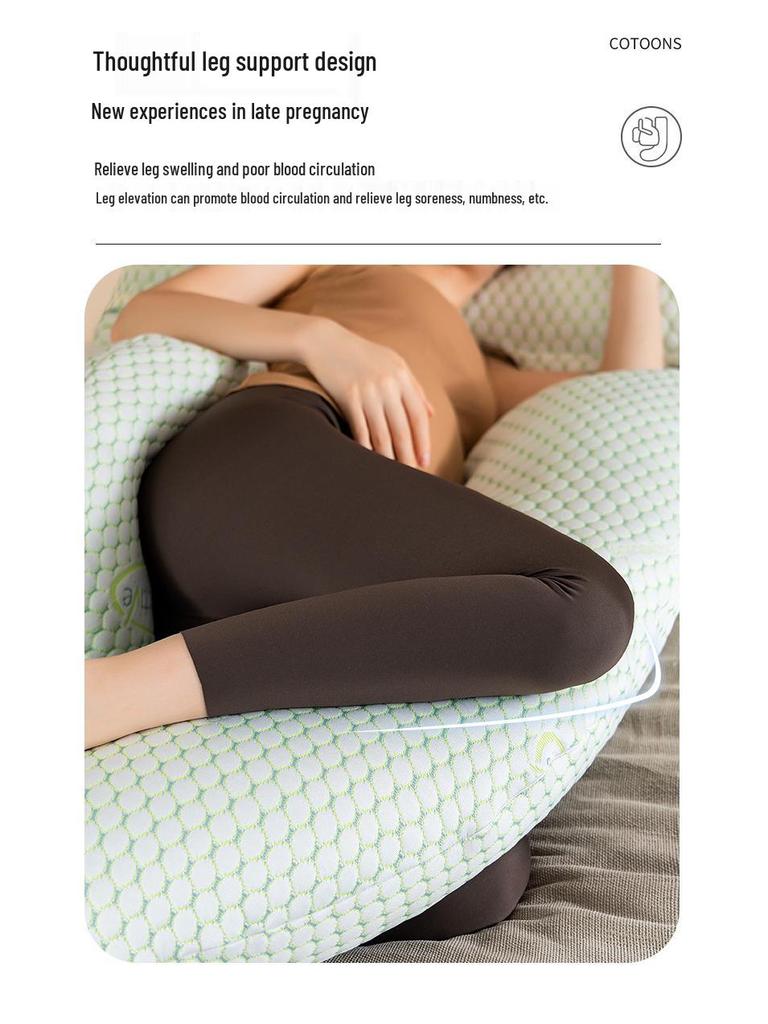 Multifunctional U-Shaped Maternity Body Pillow with Removable Waist Support