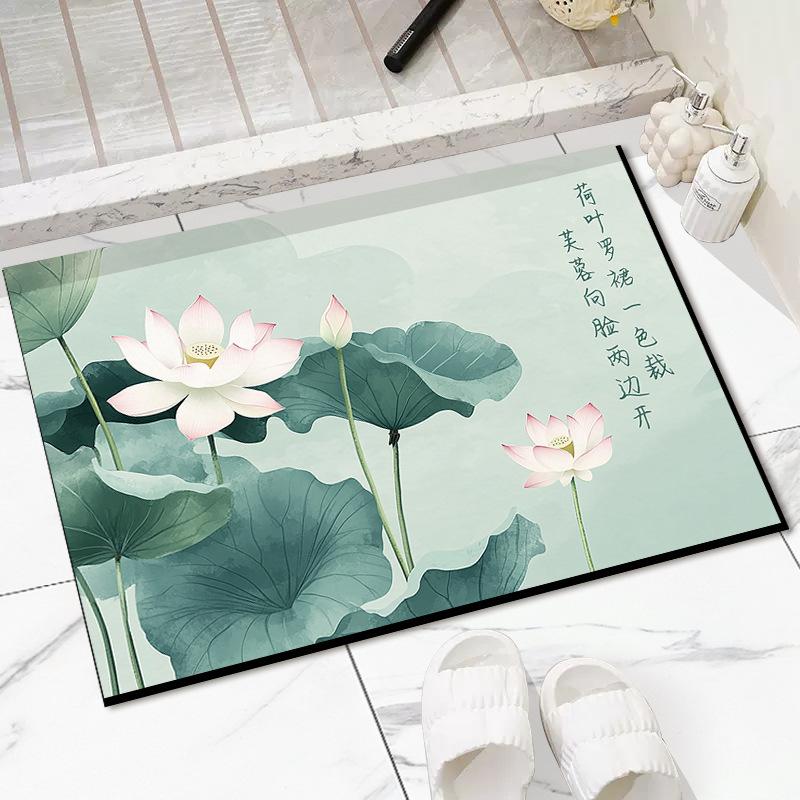 New Chinese Style Floor Mat Entry Door Mat Chinese Style Household Foot Mat Entry Door Non-slip Wear-resistant Entrance Mat Entry Carpet