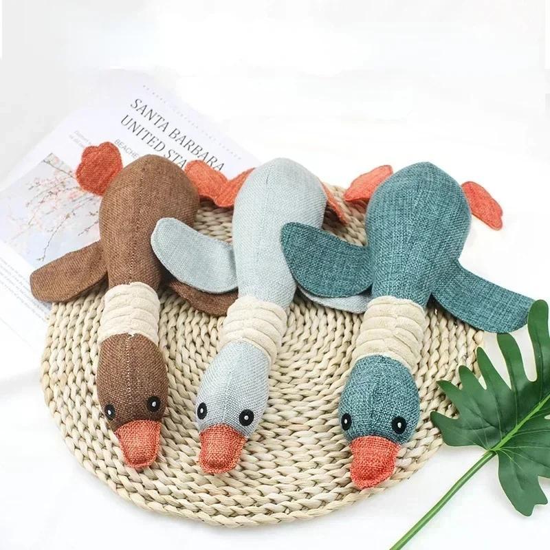 Creative Dog Chew Toys Pet Wild Goose Stuffed Plush Puppy Squeaky Dog Toy For Small And Medium Dogs Fuuny Dog Toys Supplies