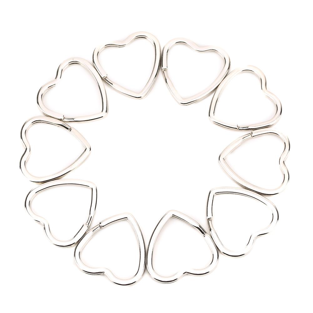 

10 шт. Металлическое кольцо для ключей, крючок-соединитель, инструмент для изготовления ювелирных изделий своими руками, украшение для сумочки(В форме сердца )