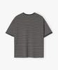 WEST GRAND BOULEVARD Semi-Over Multi-Stripe Ringer T-Shirt Mono Grey