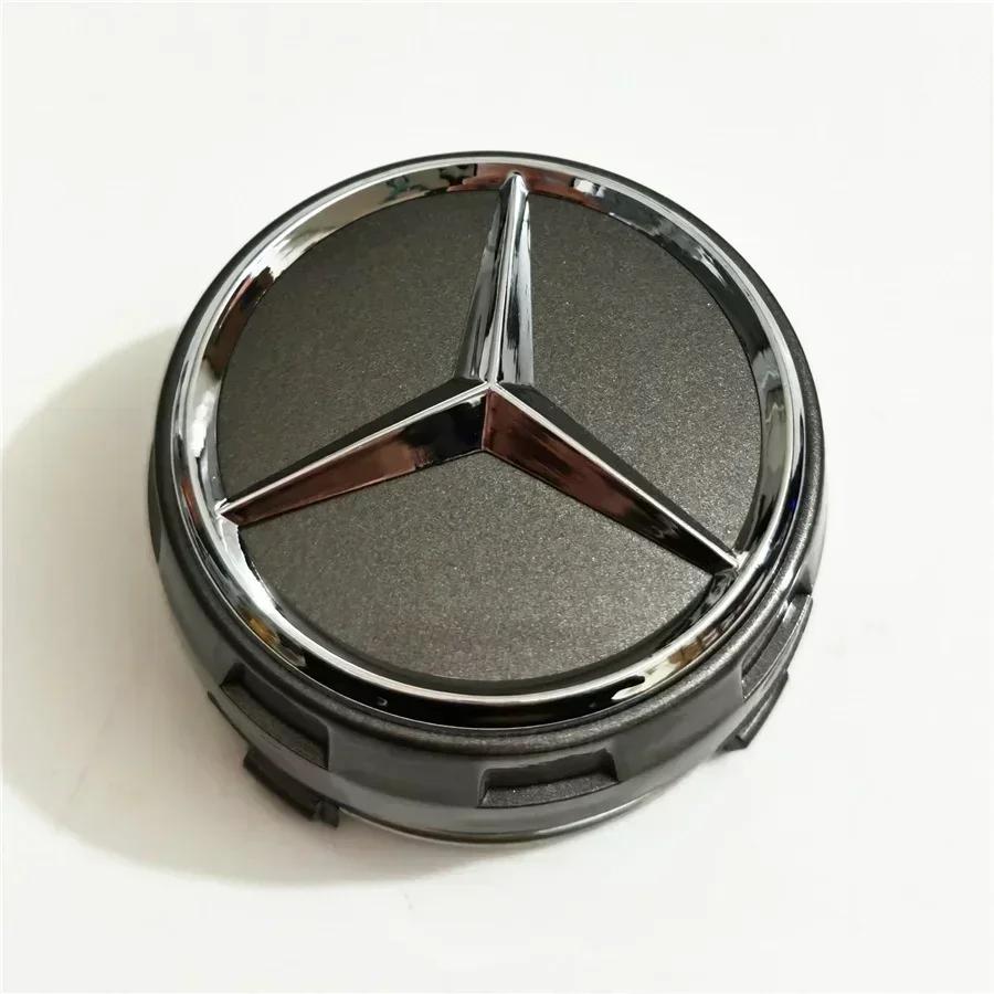 

C200 E200 New 2025 For Mercedes Benz 4pcs/set 75mm Wheel Hub cap Tall hubcap For Mercedes Benz A45 CLA45 C63 GLA45Edition1 High серый