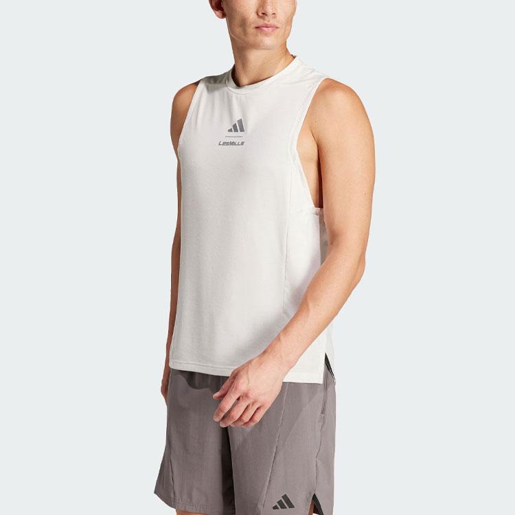 New Adidas Tank Tops Men's Pink White IX7978