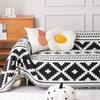 Boho Geometric Throw Blanket Chenille Sofa Towel Cover Both Sides Universal Four Seasons Simple Non Slip Sofa Cushion Cover