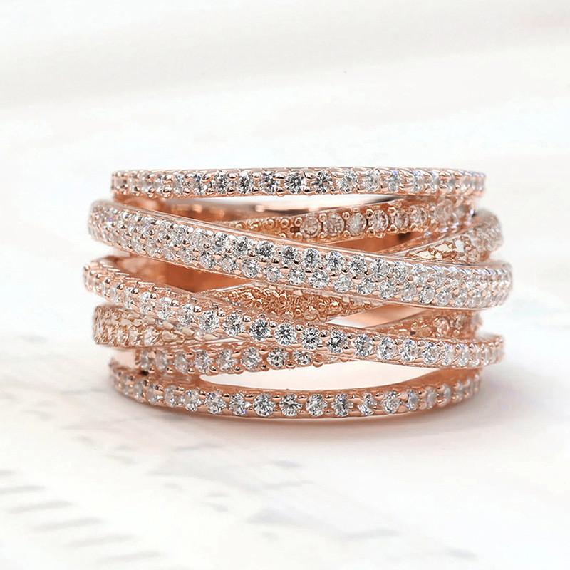 Multi Cross Rings for Women New Trendy Wedding Band Accessories Luxury Cubic Zirconia Fashion Female Jewelry