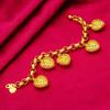 O Chain Gold Plated Heart Bracelet Elegant Charm Bangle Daily Hollow Bracelet  Party