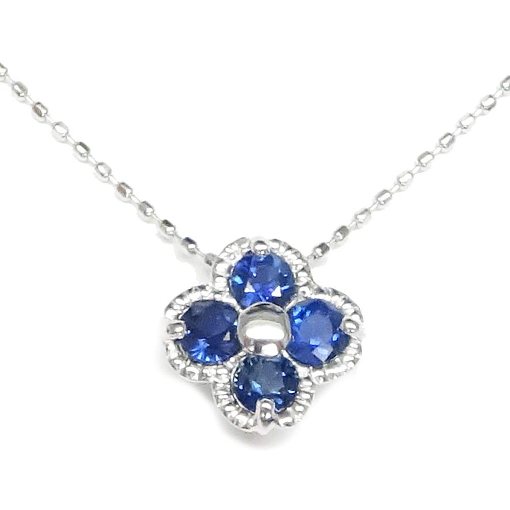 

and Me Jewelry Sapphire Necklace Flower Petit Pendant carat K10WG White Gold [You Box] - 0.4 [Gift wrapped] (Sapphire) сапфіровий