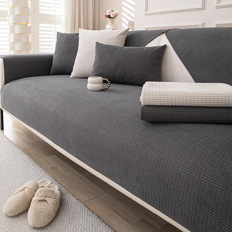 Nordic Corn Kernels Waterproof Sofa Cushion Solid All Season Universal Anti Slip Sofa Cover Vintage Style Easy-Care Cloth Towel