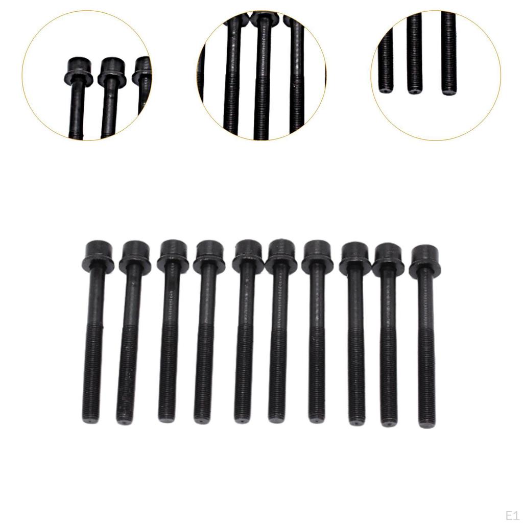 10Pcs Cylinder Head Bolt Set Direct Replacement for Holden Z22XE C18xel