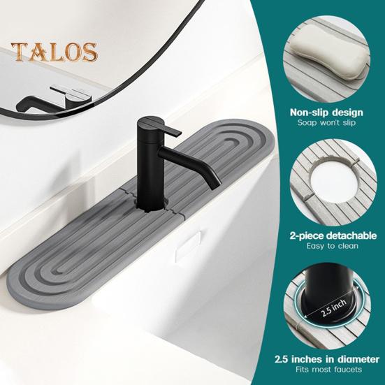 Podložka pod baterii Ochrana proti stříkající vodě na dřez Rychleschnoucí podložka pod kuchyňskou baterii Odvodňovací podložka Vodoabsorpční kamenný tác na koupelnovou desku