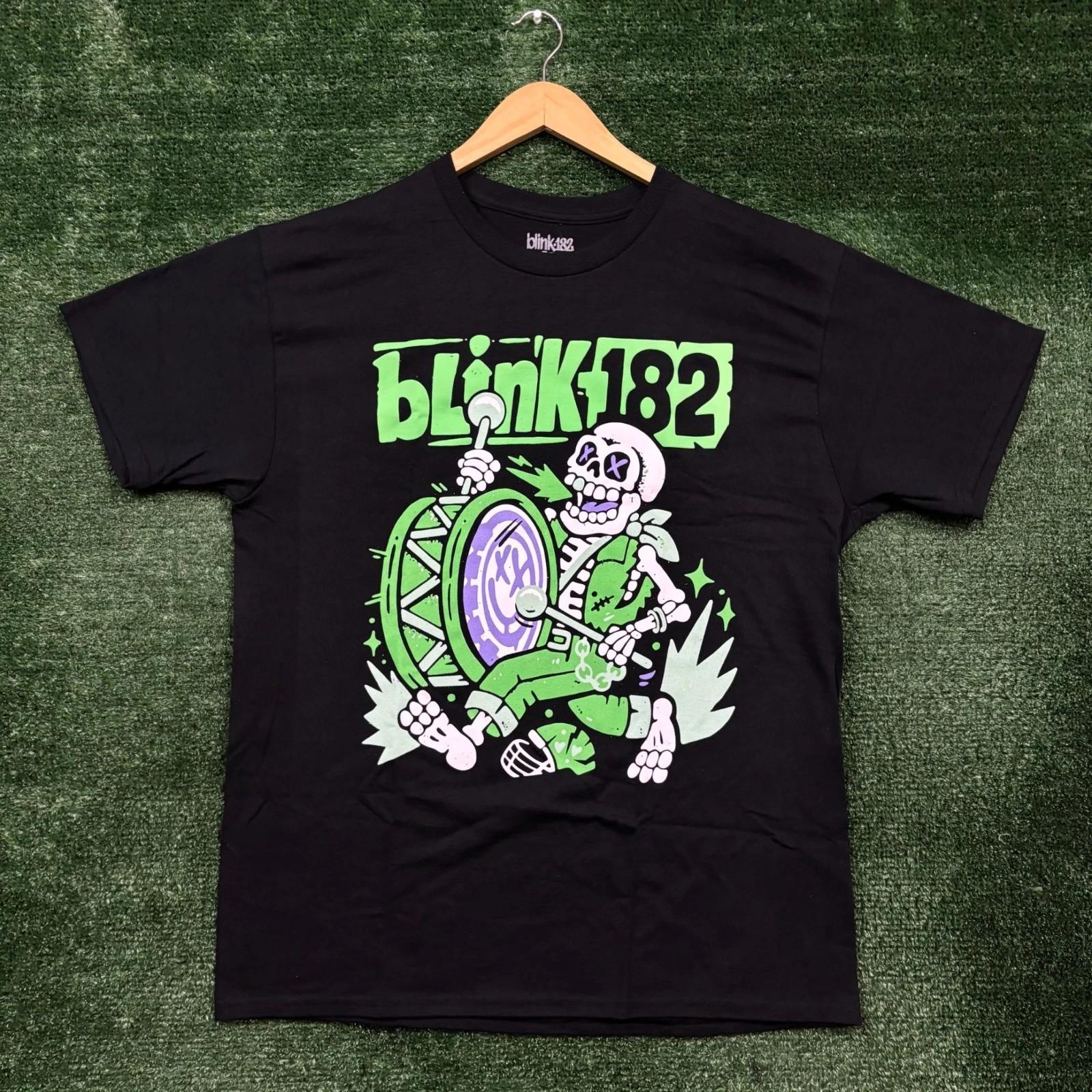 blink-182 Skeleton Marching Drummer Punk Rock Band T-shirt Size Large 3XL