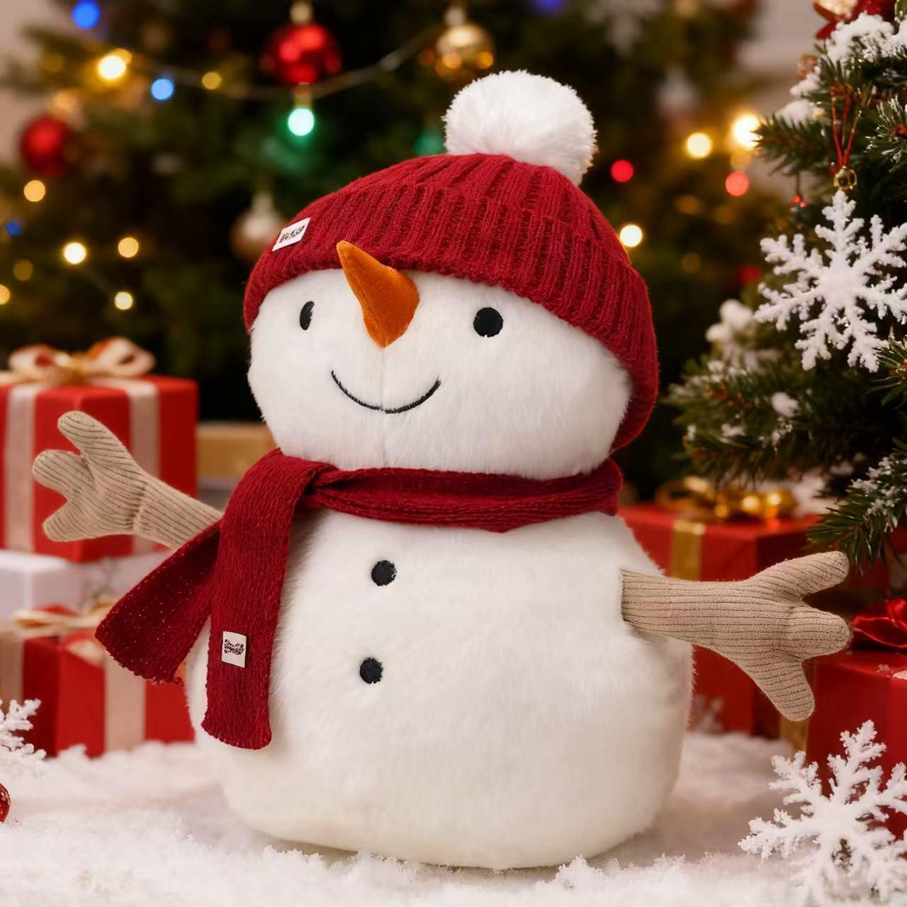 

Сами Милый Маленький Снеговик Плюшевая Игрушка - Рождественское Украшение или Подарок на День Рождения Hat & Scarf Snowman - Christmas Red