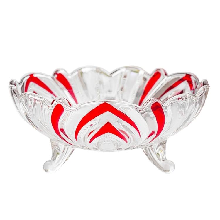 See Through Glass Snacks Container Bowl With Fixed Three Leg Design Supplements Any Dining Or Living Space