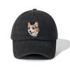 Dog Head Baseball Cap Trendy Brand Heavy Industry Washing Black Old Animal Embroidery Cap Children's Four Seasons Men