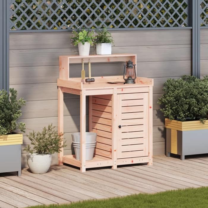 VidaXL Table de Rempotage avec Étagères, Table de Plantation avec Rangement, Banc de Rempotage, Table à Plantes Jardin, Bois 832425