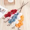6 Heads Artificial Phalaenopsis Orchid Flower, Handmade Realistic Faux Fake Floral Design, For Home Wedding Hotel Decoration