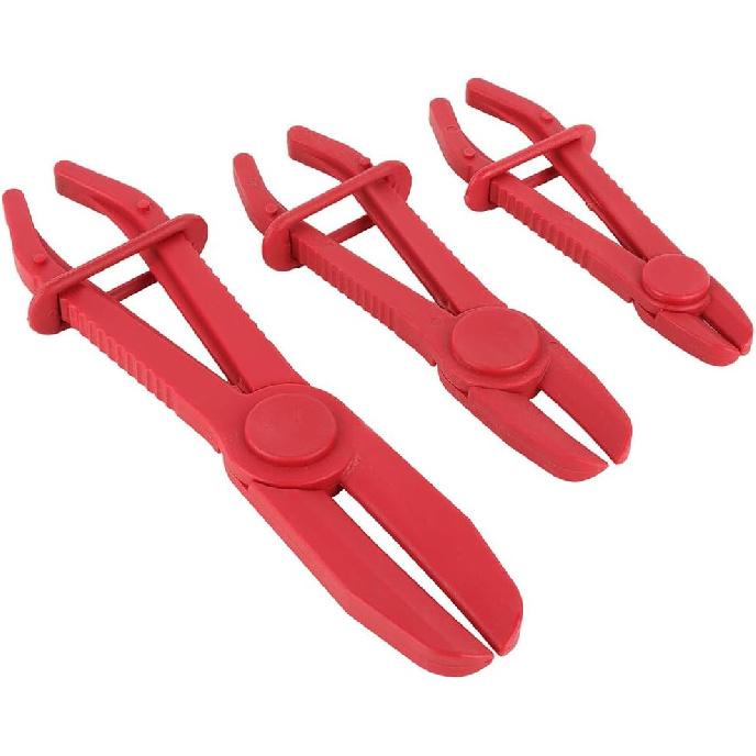

3 Size Plastic Hose Clamp Pliers Line Clamps Pliers Set for Flexible Hoses, Brake Hoses, Fuel Hoses, Gas Lines, Coolant Hoses, Radiator Hoses, Red