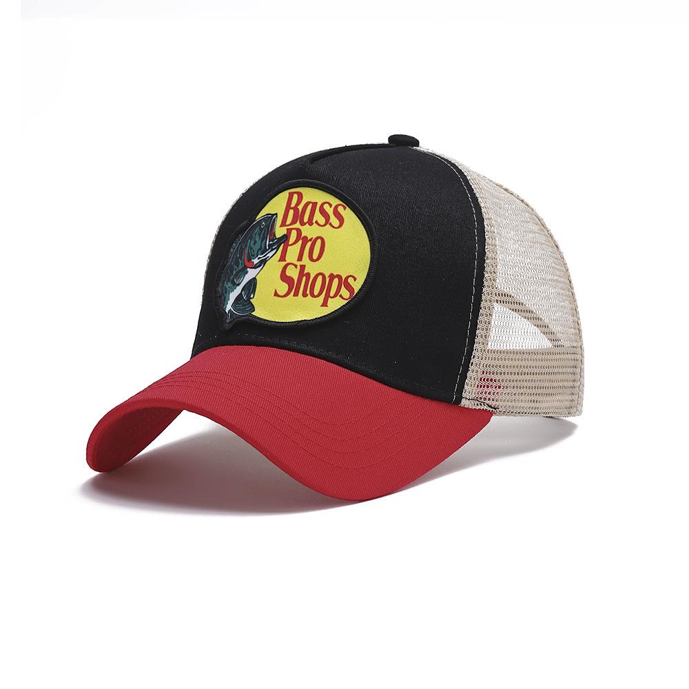 Pickerr Bass Pro Shops Trucker Hoed: Europese & Amerikaanse Zonbescherming Visserijpet Adjustable rood/zwart