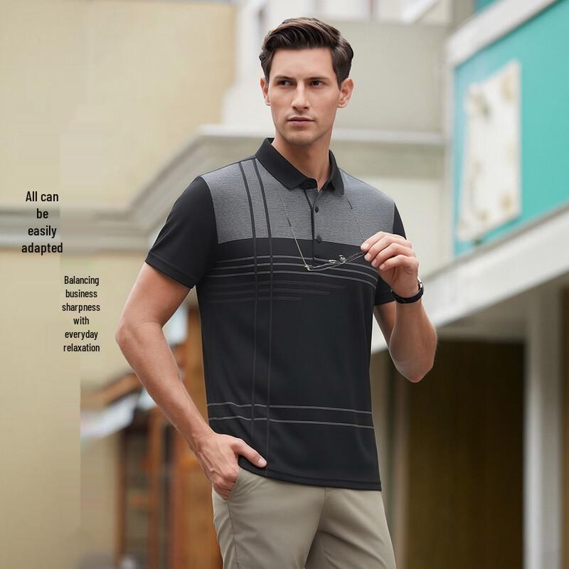 POLOMEISDO Men s Color-block Polo Shirt XL