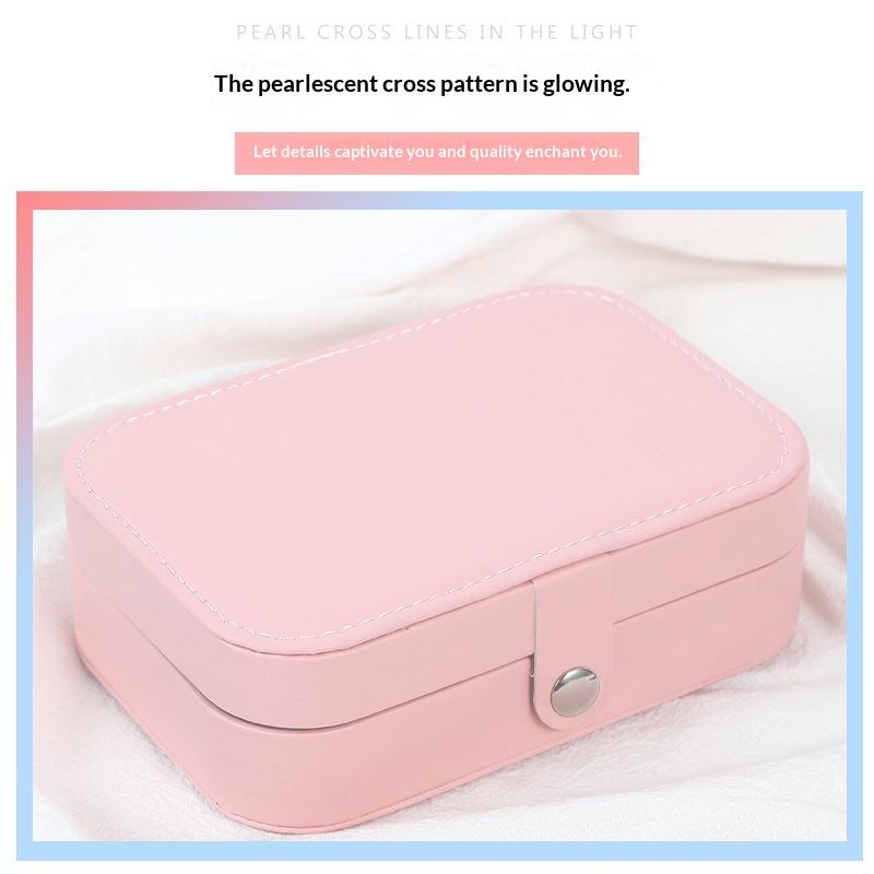 Portable Jewelry Storage Box Travel Organizer Jewelry Case Leather Storage Earrings Necklace Ring Jewelry Organizer Display