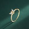 Exquisite Gold Butterfly AAAA Zircon Ring S925 Silver Ring for Women's Fashion Party Jewelry Sterling Silver Elegant Party Silver Ring