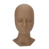 Eyelash Extensions Training Mannequin Head Soft Silicone Removable Eyelids Lifelike Practice Head Coffee(11.02 X 6.1 X