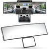 JOYTUTUS Car Rear View Mirror With Baby Mirror, Universal 11 Inch Panoramic Convex Rearview, Clip-On Wide Angle Rear View Reduce Blind Spot